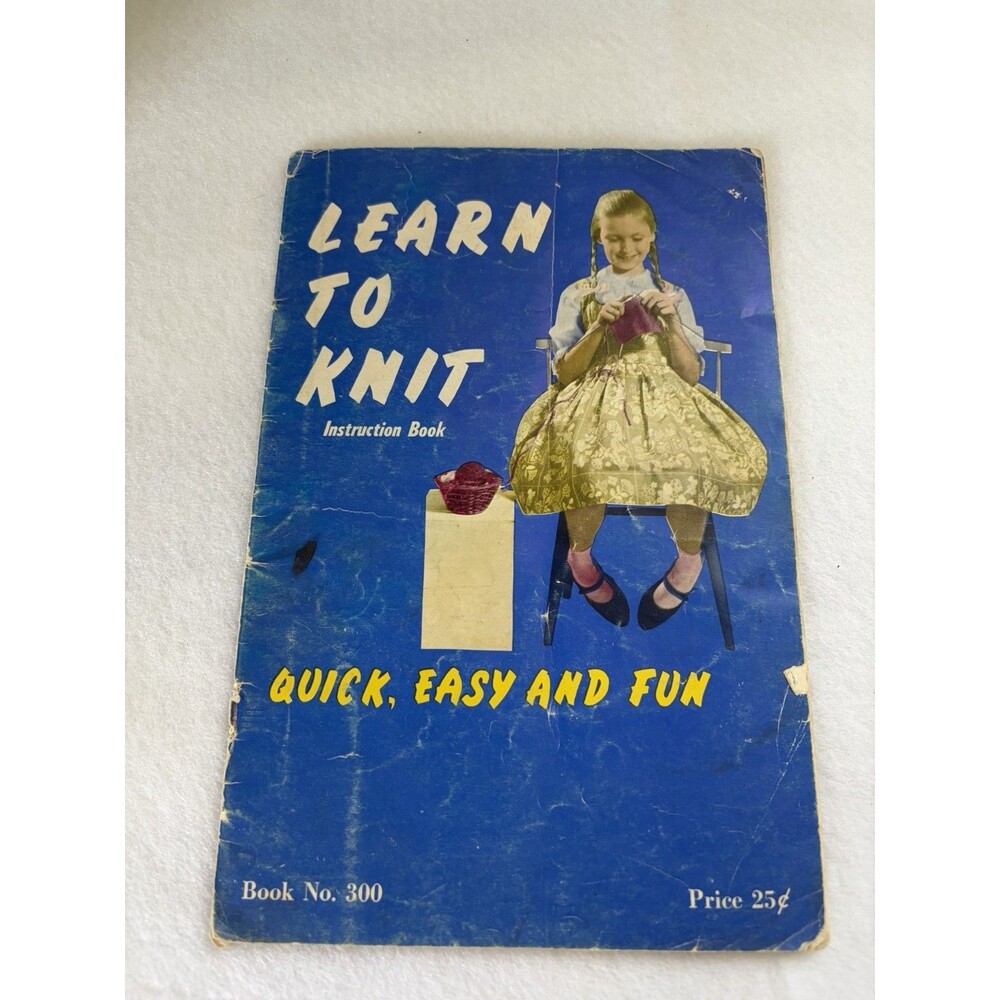 Learn to Knit Vintage Paperback Booklet 1961 Book #300 Knitting